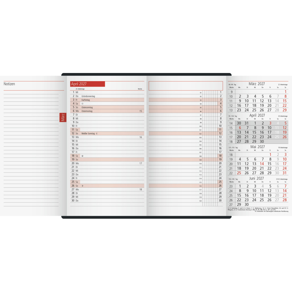 kalender, Taschenkalender, Monatskalender, geteilter Kalender, Band-Layout