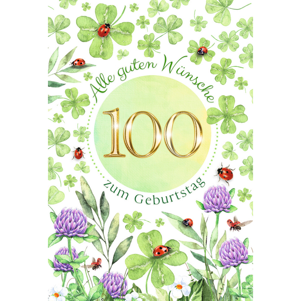 blätter, klee, feierkarte, 100, ganzjährig