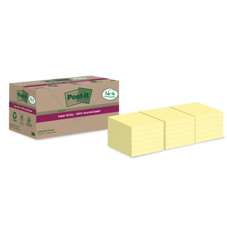 Post-it, Notizblöcke, Klebeklebezettel, Kartonbox, 96 Blätter