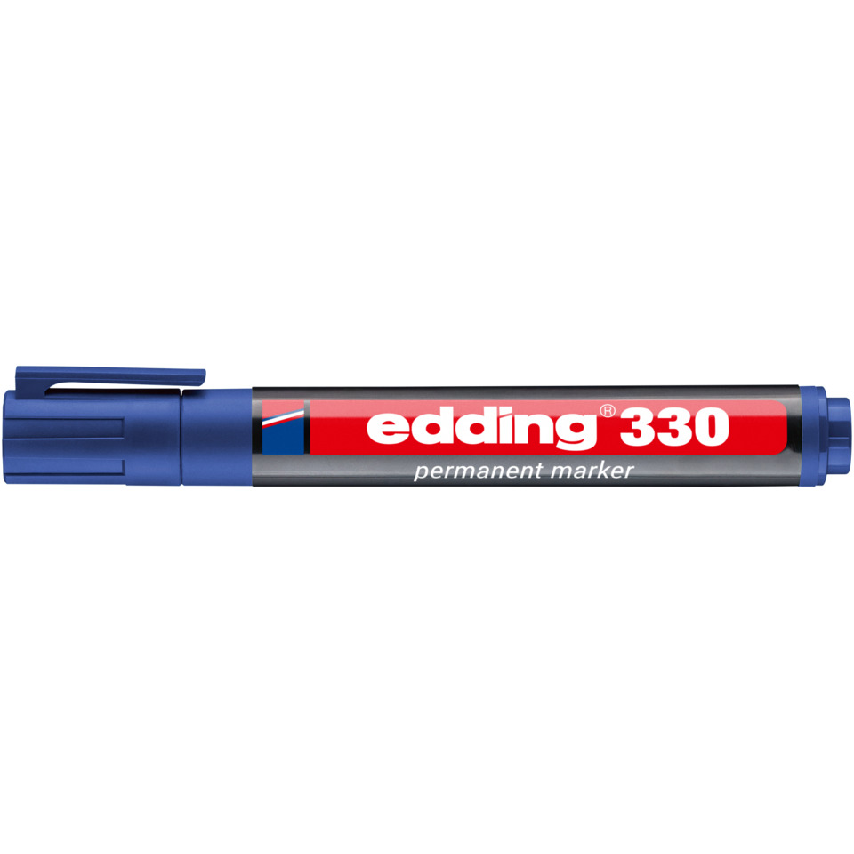 Permanentmarker, Edding 330, Blauer Körper, Marker, Filzstift