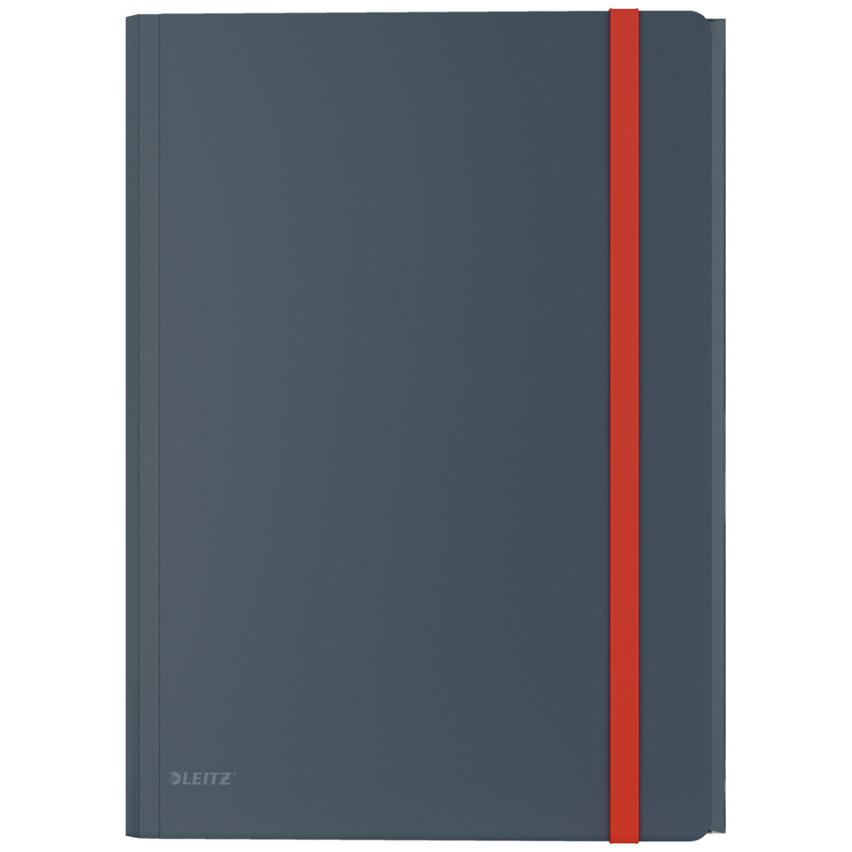 Notizbuch, A4, Hardcover, Gummiband, Blau-Grau, Notizbuch, Kladde, Roter Gummiband, A5 Format, Lederoptik