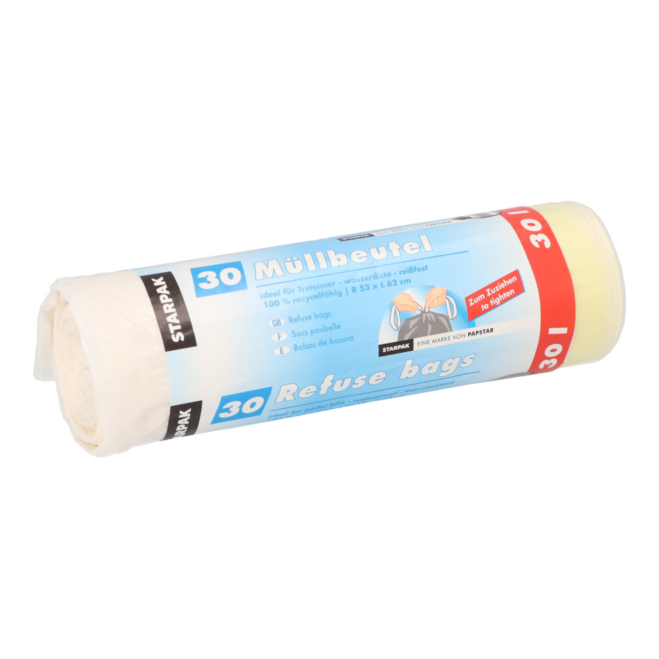 Abfallbeutel, Müllbeutel, Rollenbeutel, Plastiktüte, 30 Stück