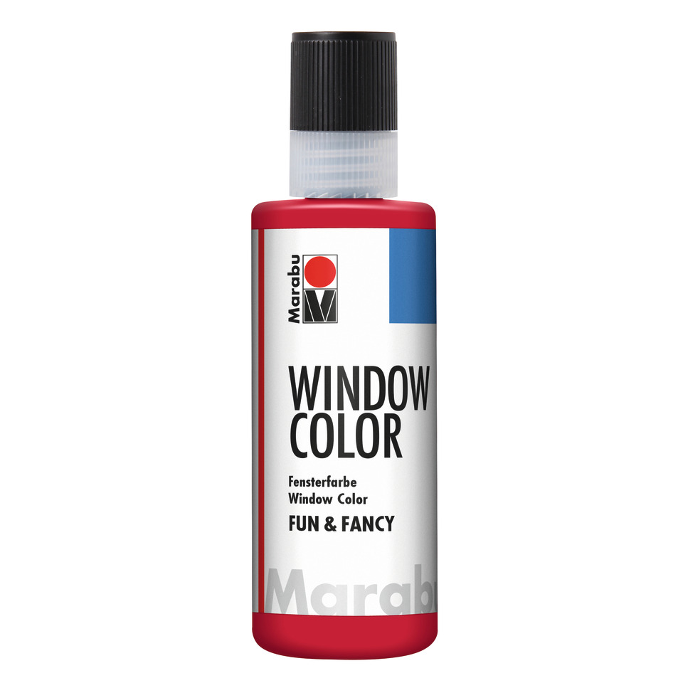  Fensterfarbe, Fensterfarbe, Acrylfarbe, Rot, Wandfarbenetikett