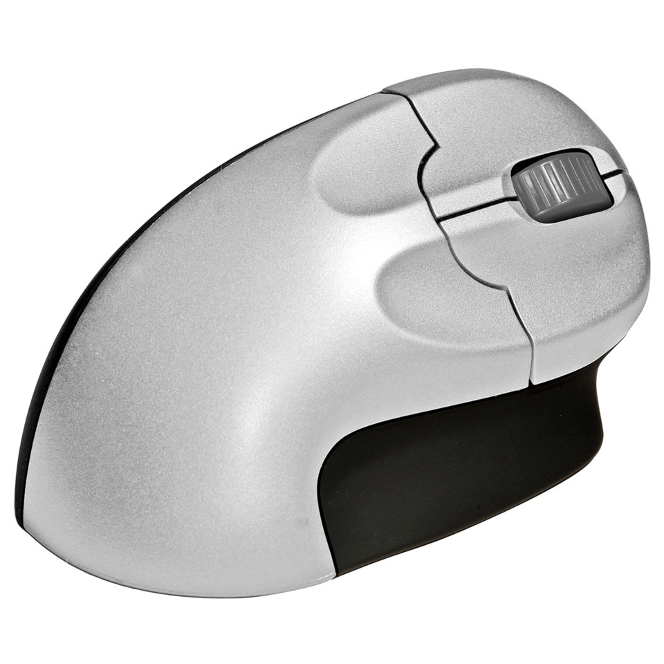 computer-mouse, drahtlose-maus, optische-maus, silber-schwarz, ergonomisch