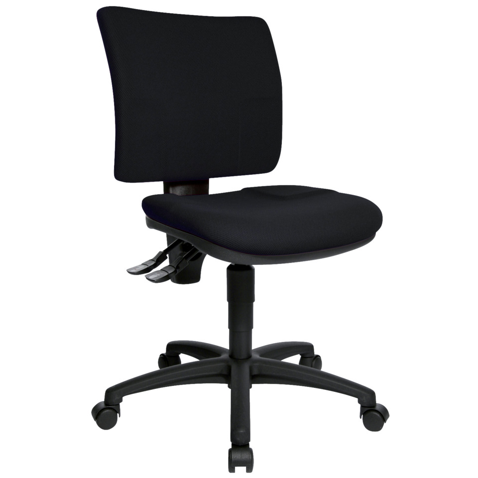 Bürostuhl, Schreibtischstuhl, Stuhl mit Rollen, Schwarz, Tiefen-Drucksitz