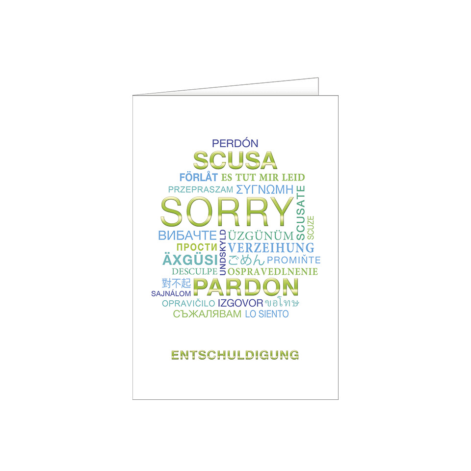 Grußkarte, Entschuldigung, Pardon, Sorry, Nachricht