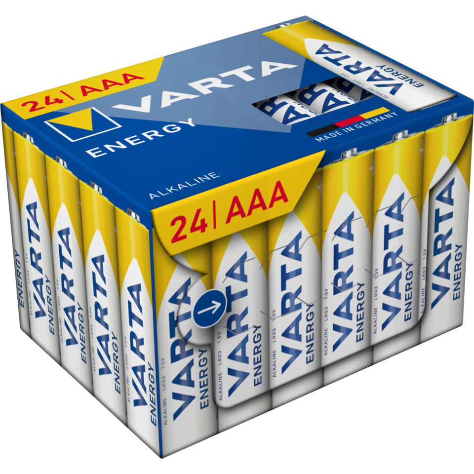 Batterie Energy, Alkali-Mangan, Micro AAA, LR03, 1,5V, 24 Batterien VARTA 04103229234