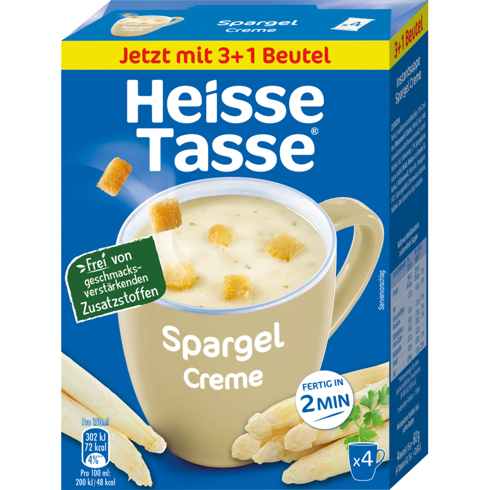 Suppe, Spargel, Creme, Tasse, Beutel