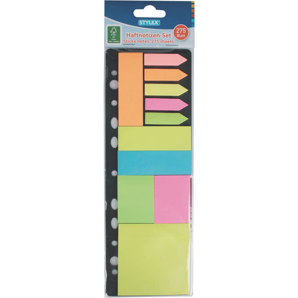 Haftnotizblock-Set, 275 Blatt, sortiert STYLEX 31297