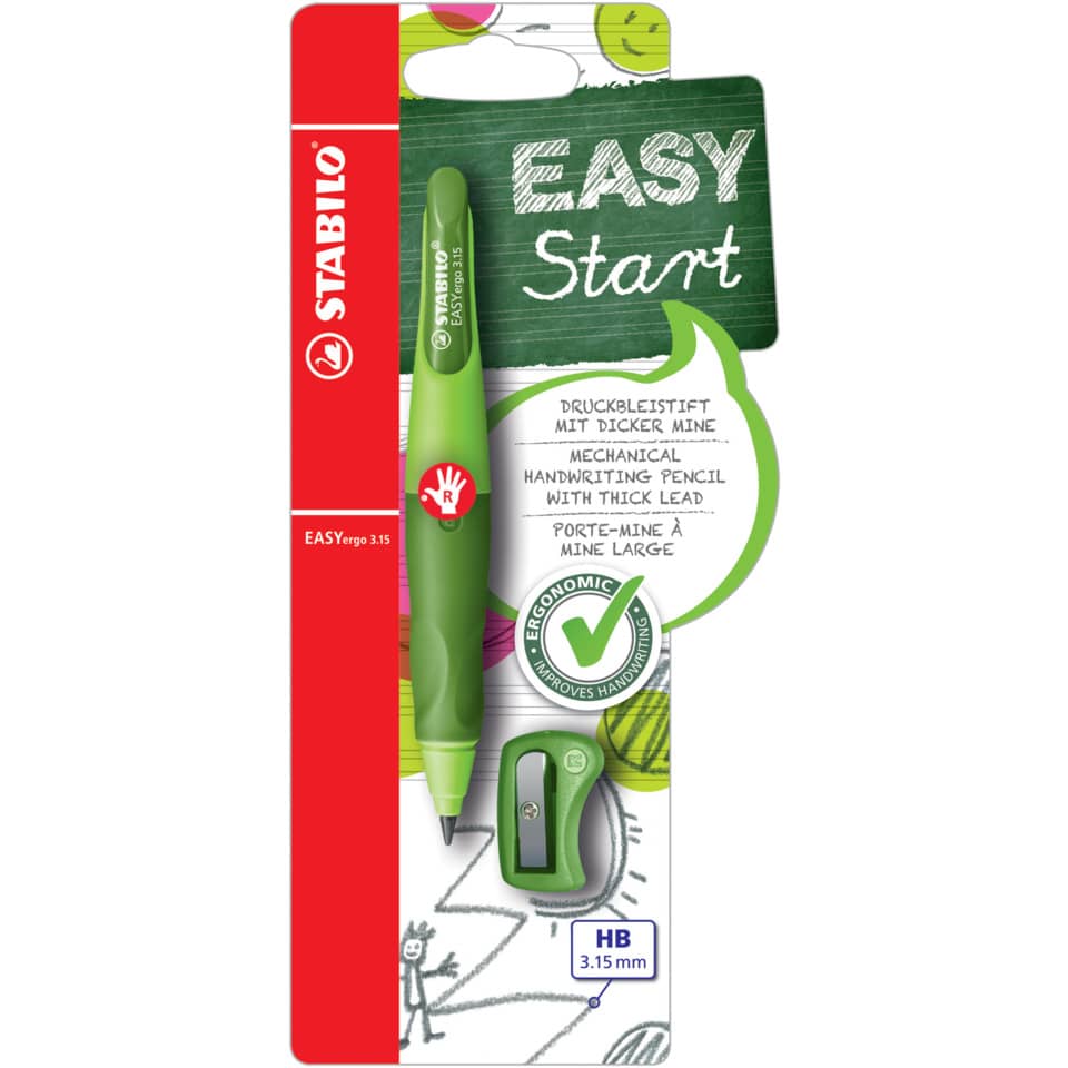 Grün, Schulmaterial, Mechanischer Stift, Druckbleistift, HB-Mine 3,15 mm