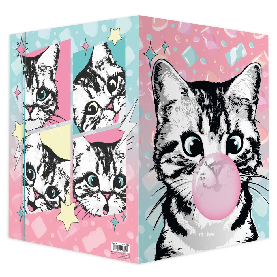 Katzenmotiv, Comic-Stil, Bubblegum-Pink, Katzenkopf, Poster/Plakat