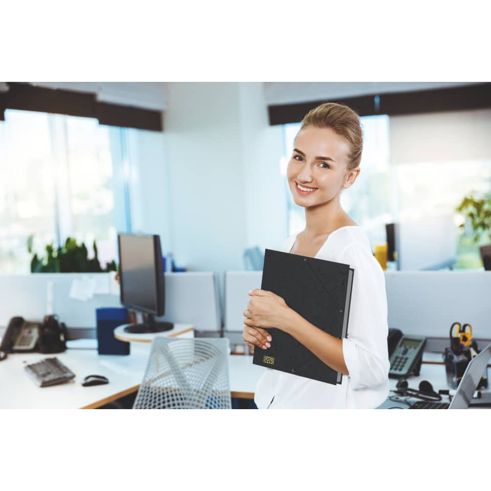 Büro, Dokumente, Aktenordner, schwarzes Notizbuch, Arbeitsplatz