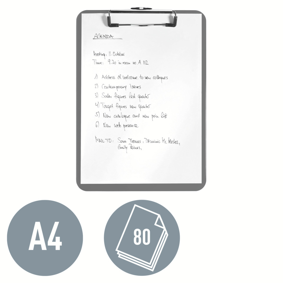 clipboard, notepad, A4, 80 Seiten, Dokument