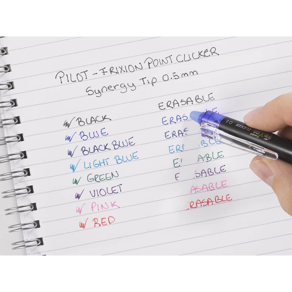 Erasable, Tintenstift, Notizbuch, Farbkästchen, Farbenliste