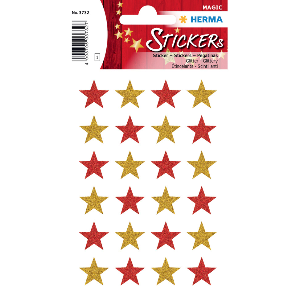 Glitzer, Sterne, Glitzersticker, Sticker, Goldrot
