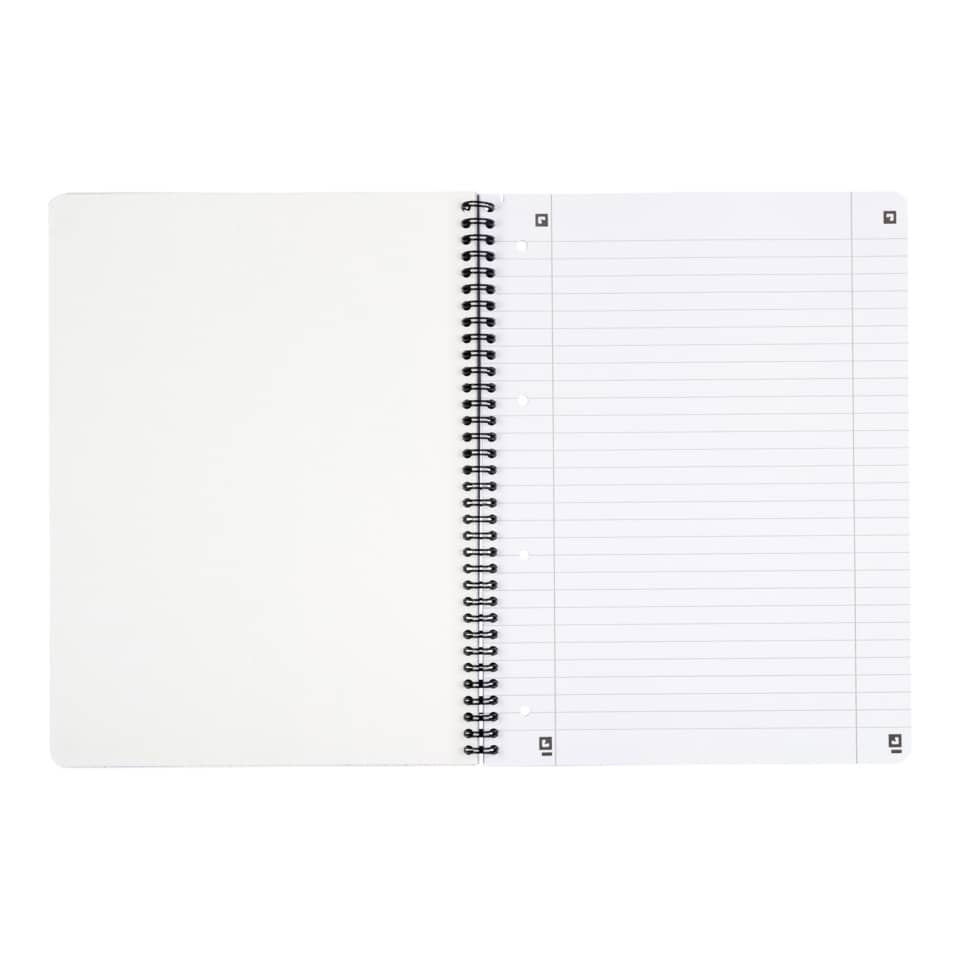 Notizbuch, Spiralkopie, gegliederte Seiten, Papier, offenes Notizbuch
