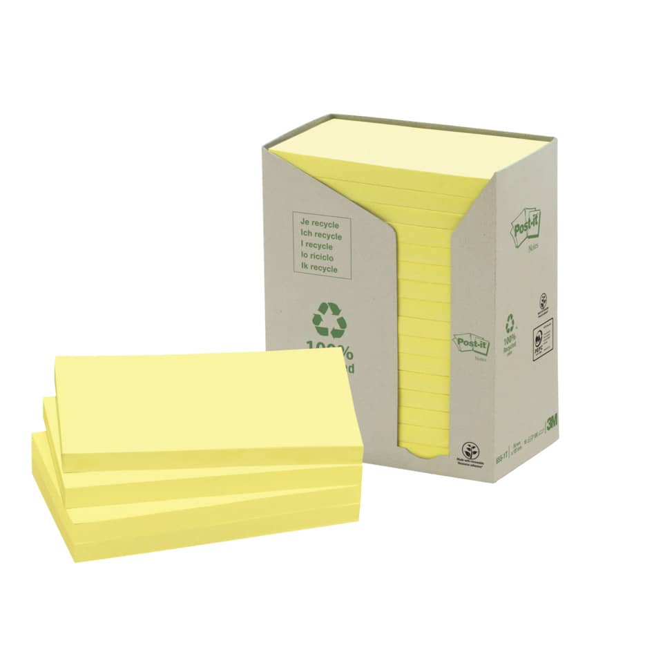 Post-it notes, Sticky notes, Gelb, Notizblock, Recycelbar
