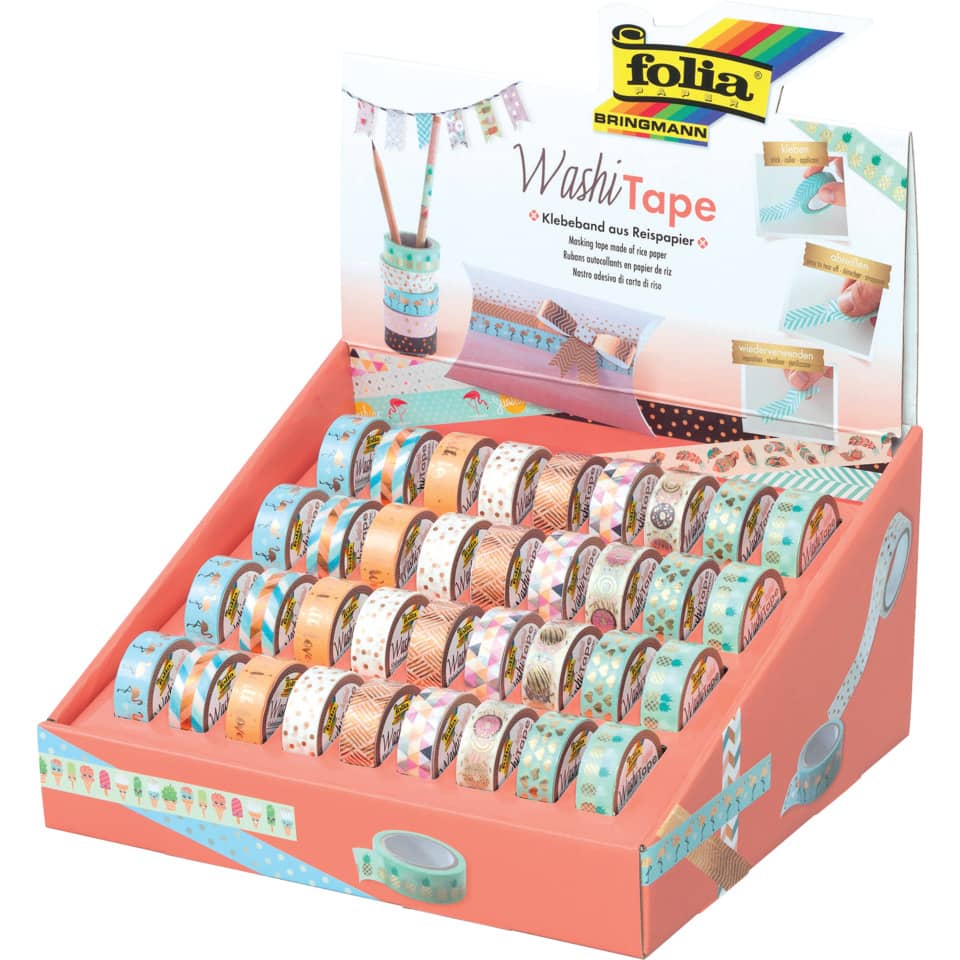 Washi tape, Tape set, Dekorband, Farbige Muster, Bastelmaterial