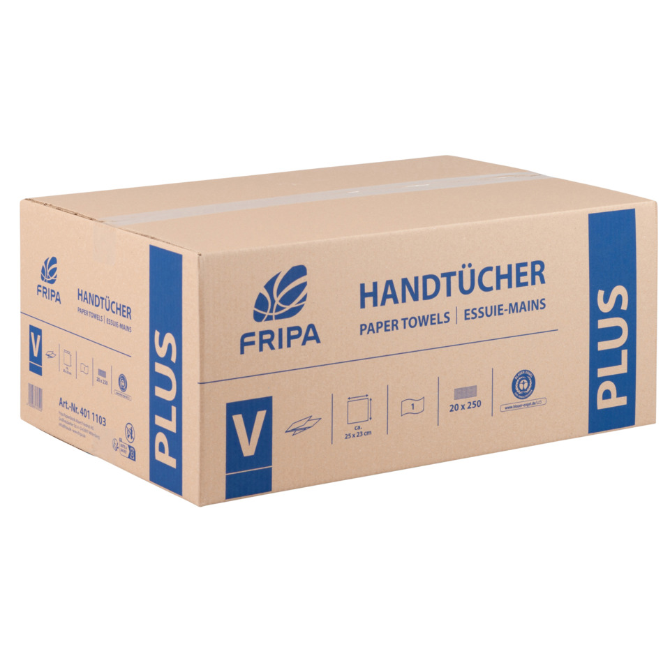 Einweg-Handtücher, Papierhandtücher, Box, Visuelle Marke: FRIPA, PluS-Box