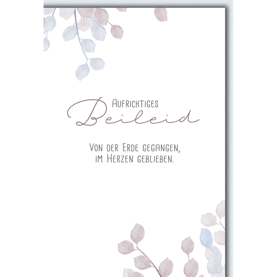 Beileid, Wandkarten, Blätter, Schriftzug, Textkarte