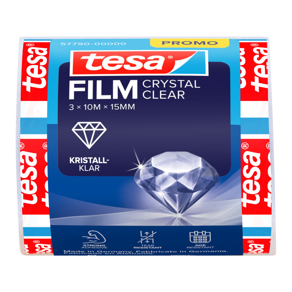 Klebebandrolle, Film, Kristallklar, Diamantform, Transparent