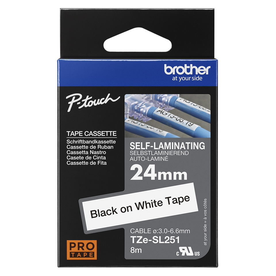 Tape Kassette, Selbstlaminierend, Kabel, 8m, 24mm