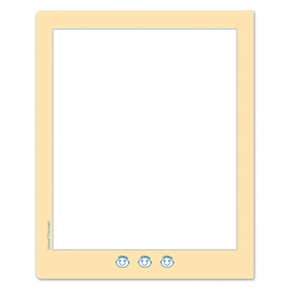 polaroid frame, peach frame, empty photo, three smiley icons, illustration style