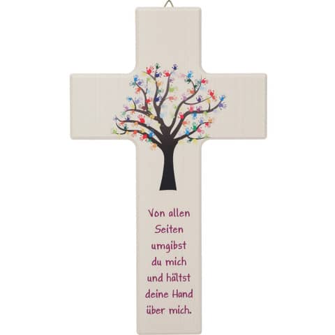 Kinderkreuz mit Spruch, 15x9cm, natur  N522/K