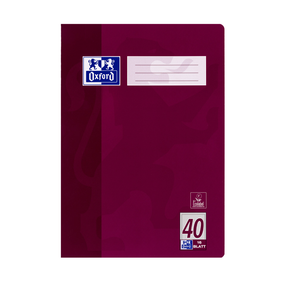 Heft, A4, 90g/m², 16 Blatt, Lin.40, kariert, pflaume OXFORD 100050320