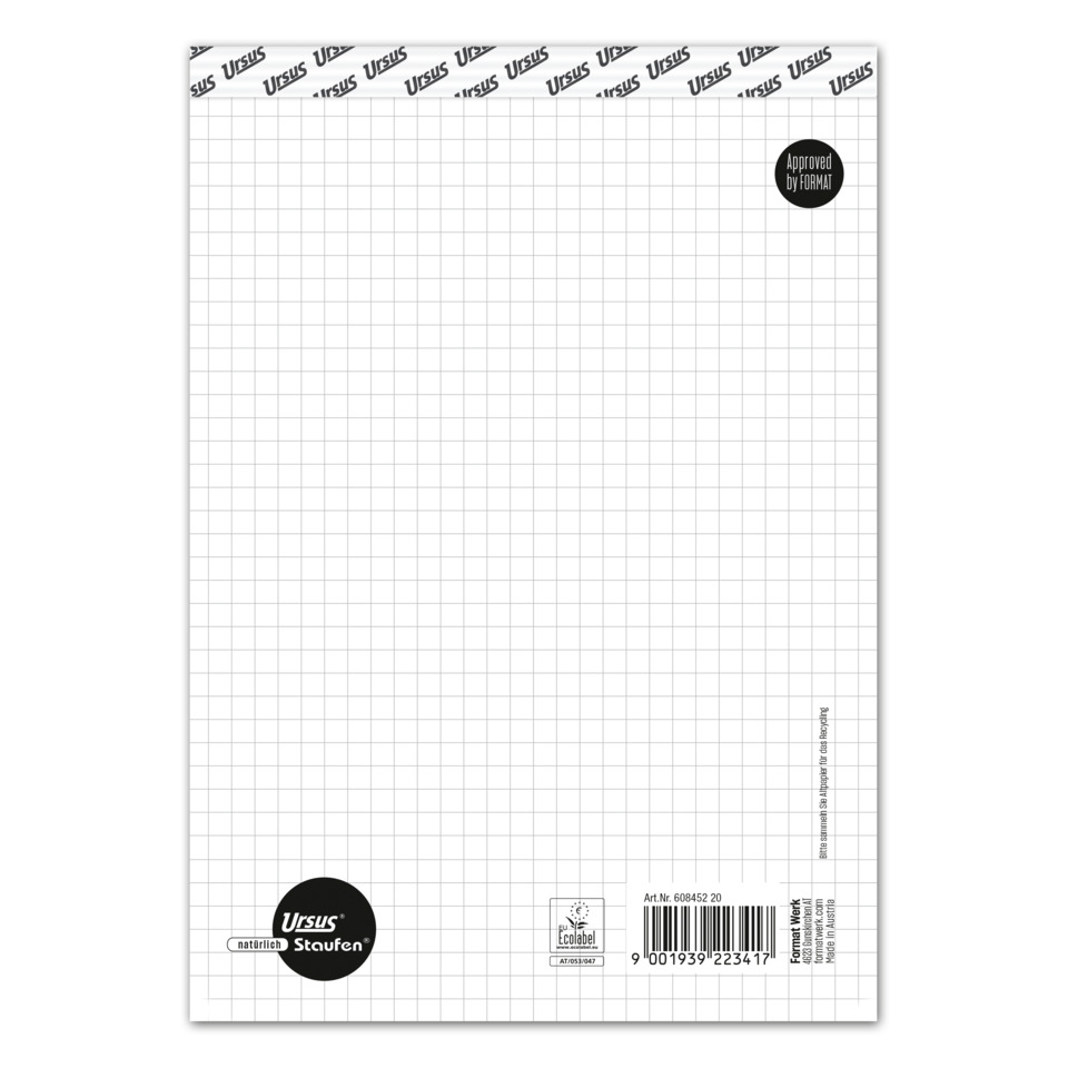 Grid pattern, Weißes Blatt, A4-Größe, Gitterraster, Ursus-Label