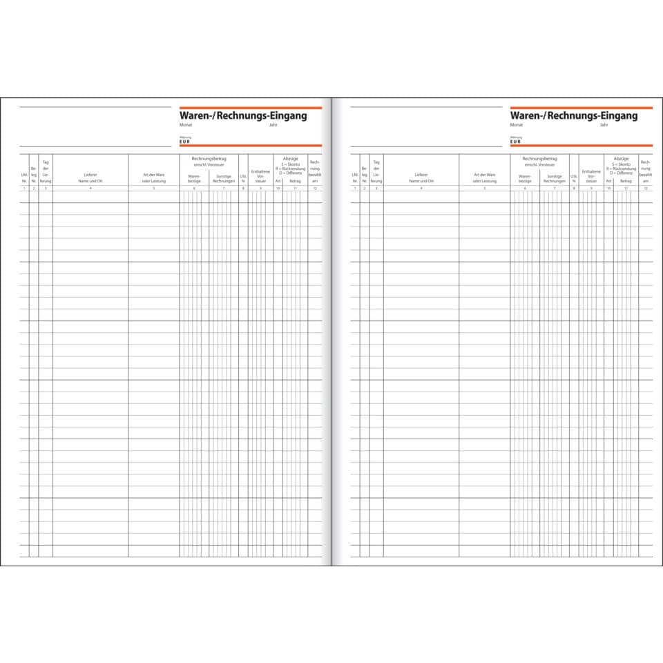 Rechnungsformular, Waren-Eingang, Ladeblatt, Leere Blätter, Tabellenlayout