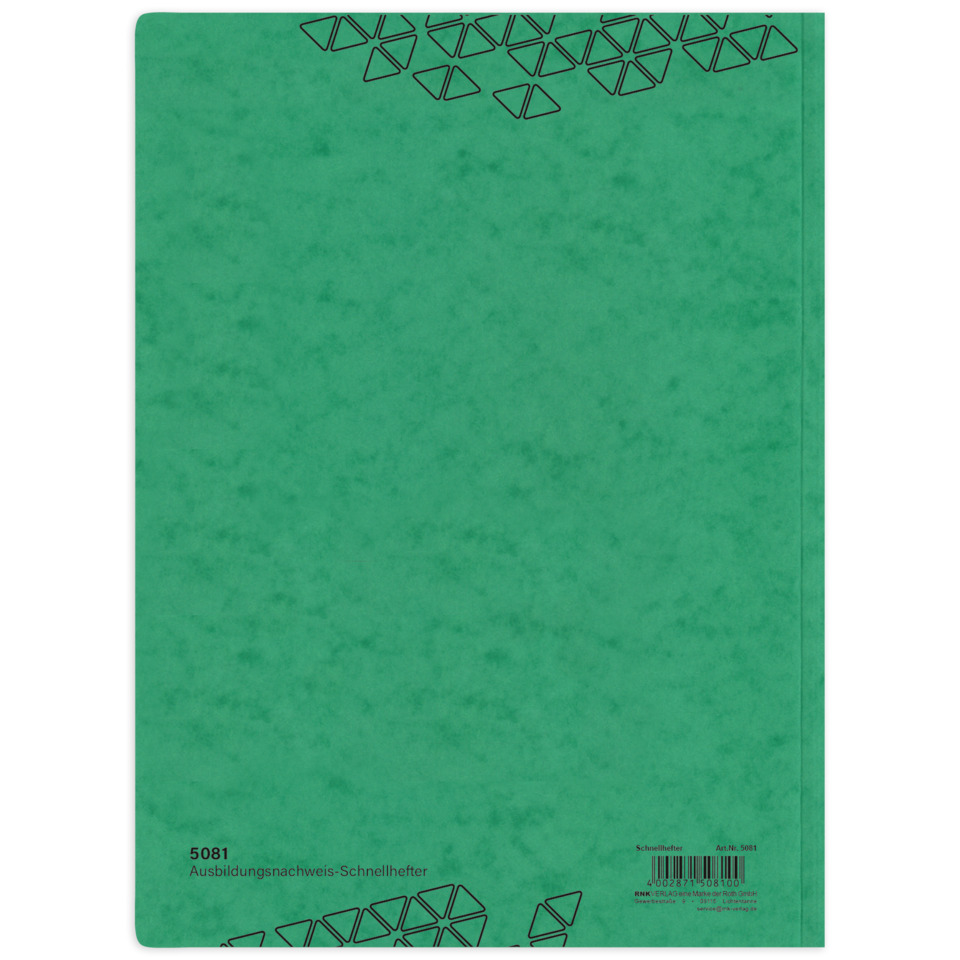 notebook, grünes notizbuch, dreiecks muster, cover design, datenblatt