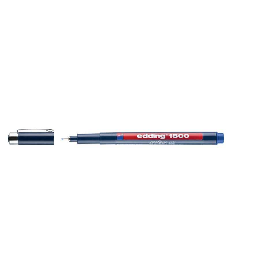 Marker, Permanent marker, Blau, Feinspitze, Edding 1800