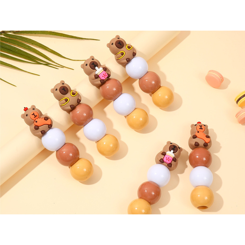 Holzperlen, Bärenfigur, Teddybär, braune Perlen, Kette/Anhänger?