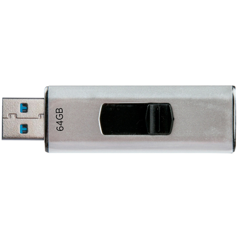 USB-Speicher, 64GB, Metall, Drehknopf, USB-A