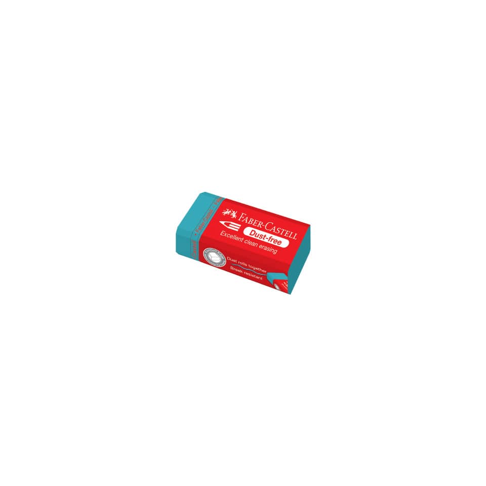 radiergummi, staubfrei, Faber-Castell, rechteckig, blau-rot
