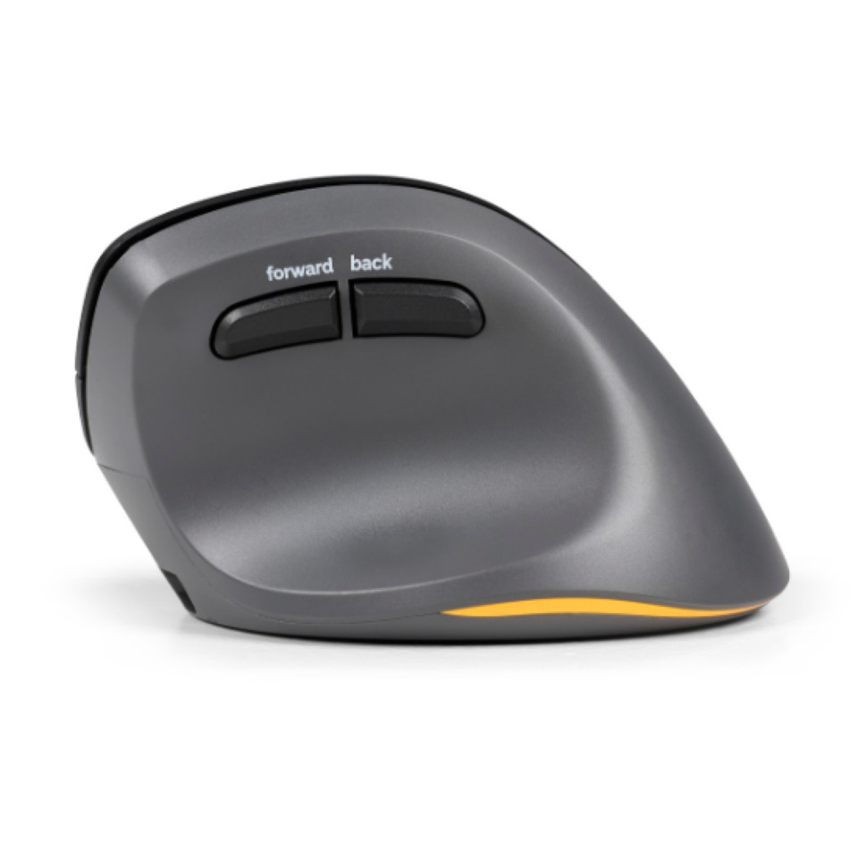 ergonomische Maus, kabellose Maus, vertikale Maus, drahtlose Maus, grau, scrolltasten, zurück-vorwärts-tasten, optische Maus