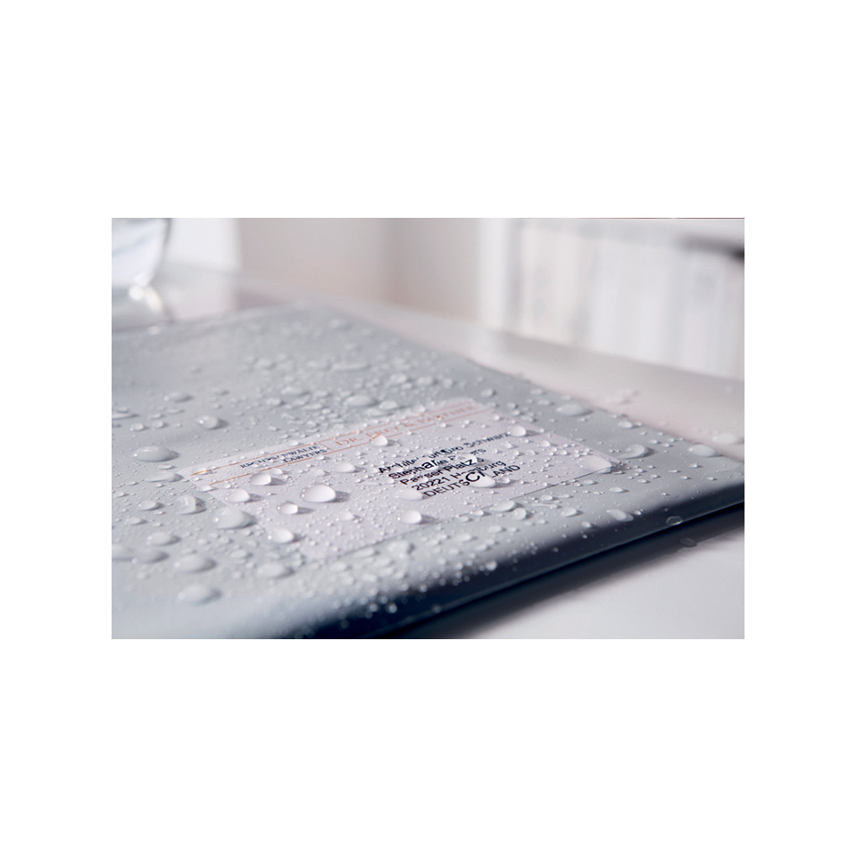 Schwarzes Tablet, Wasserdichte Oberfläche, Etikett, Bildschirm-Backpanel, Gehäusetext, Tablet, Elektronik, Metall, Silber, Wassertropfen