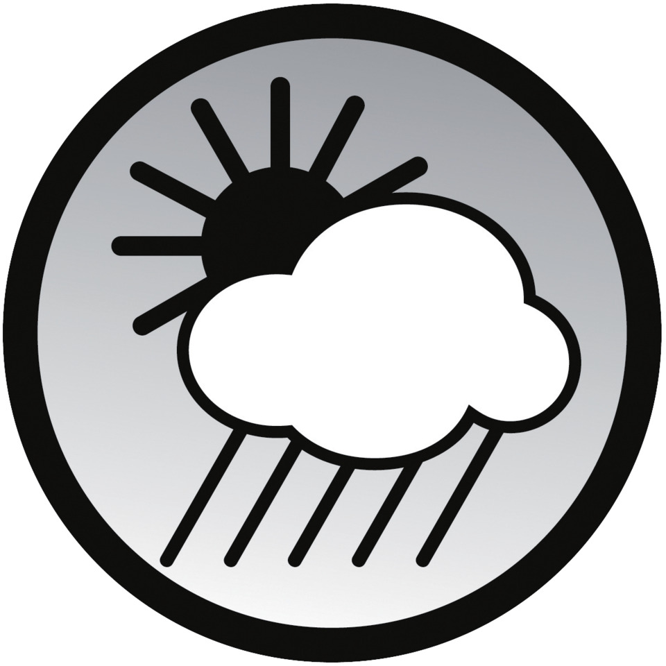 Wetterzeichen, Wolke, Sonne, Niederschlag, Icon