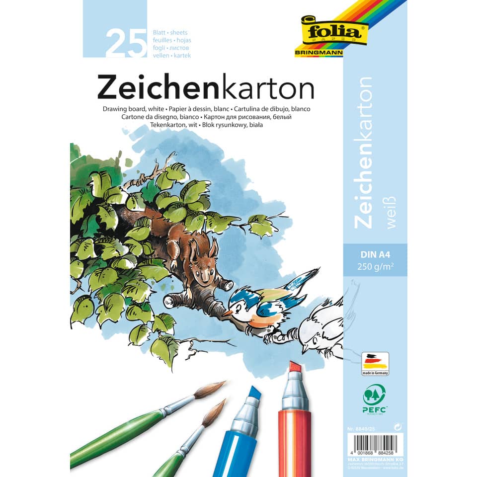 Zeichenkarton, A4 Karton, Weiß, Pinsel, Malstudie