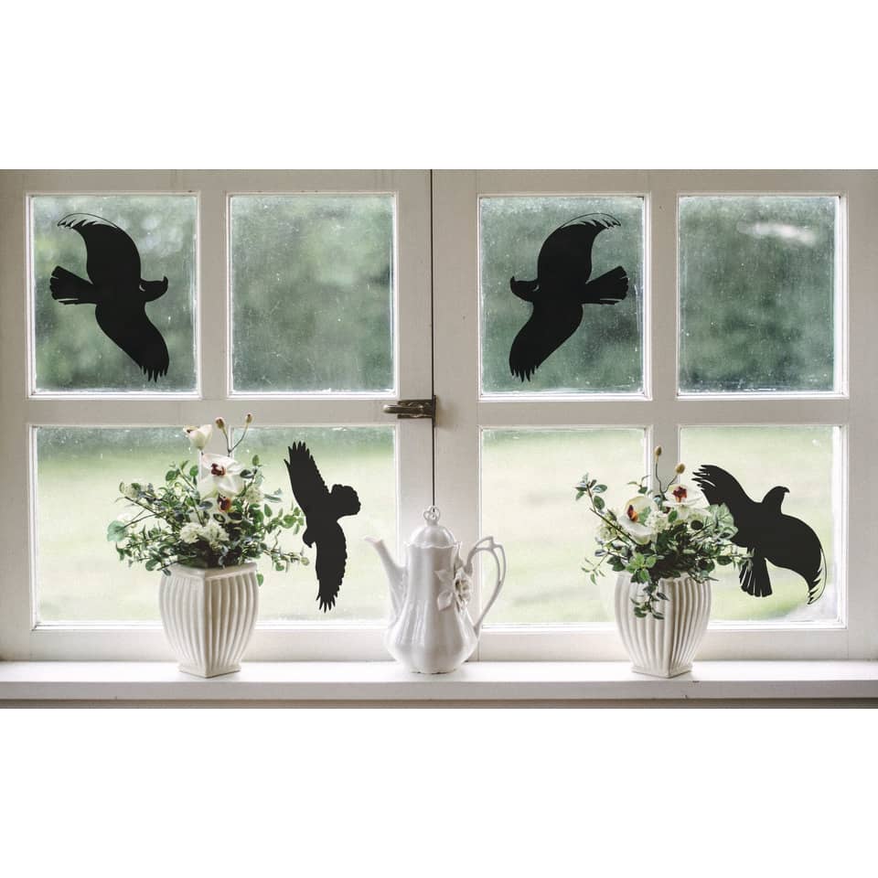 Fensteraufkleber, Vogelflug, Schwarz, Fensterdeko, Vasen