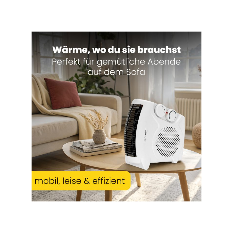 Elektrischer Heizlüfter, mini Heizgerät, Wohnzimmer, Kompakt, White