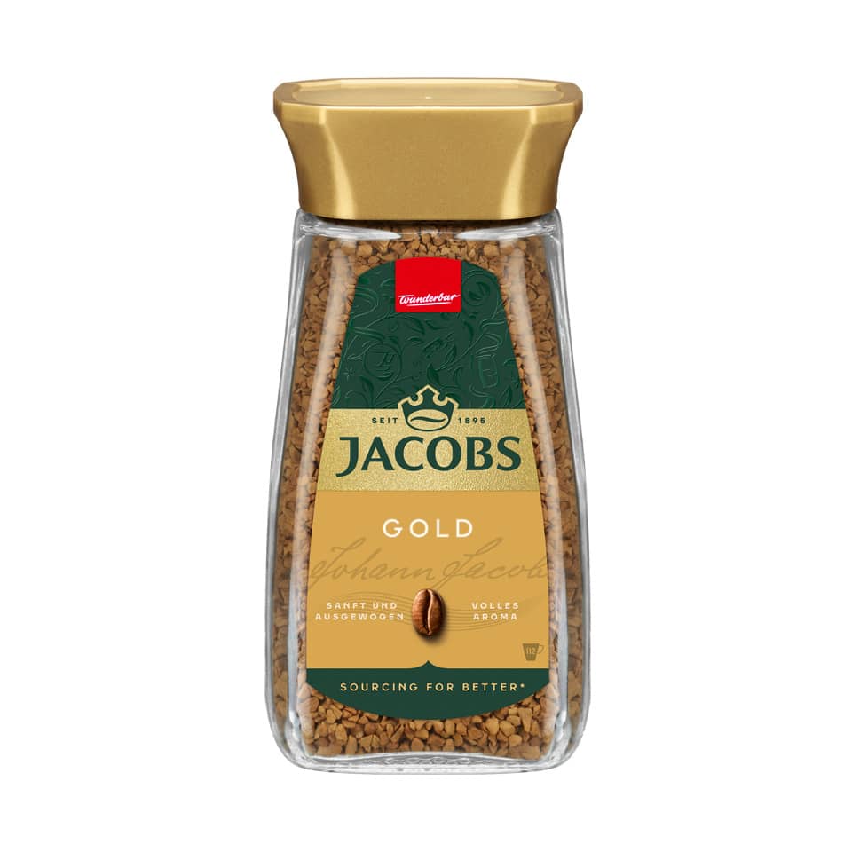 kaffeezubereitung, granulierte, jaccobs gold, instant-gerösteter, kaffeezubereitung