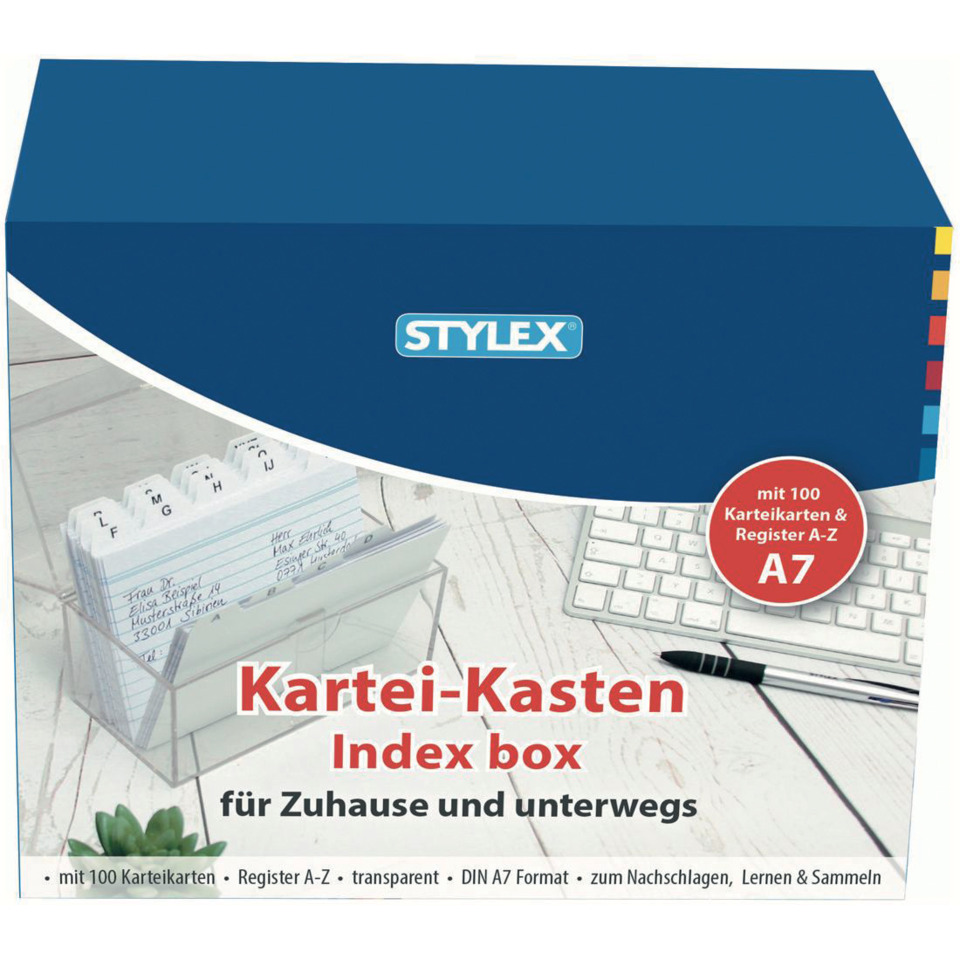Karteikasten, Index box, Zuhause, unterwegs, DIN A7