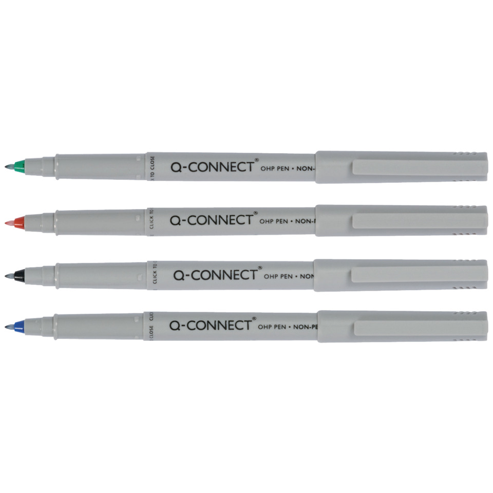 Marker, Fineliner, Kugelschreiber, Q-Connect, 4er-Set, Mehrfarbig, Grau, Linienzeichnung