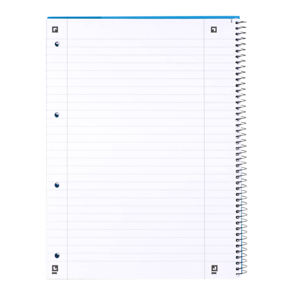 notebook, spiral notebook, lined, ruled paper, blue spine