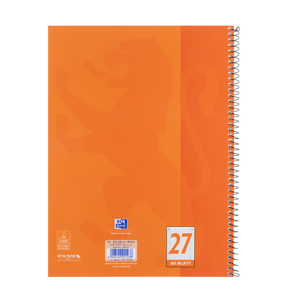 Notizbuch, Spirale, Oranget, A4, Blattzahl27, Spiralblock, Notizbuch, orange, einband, A4