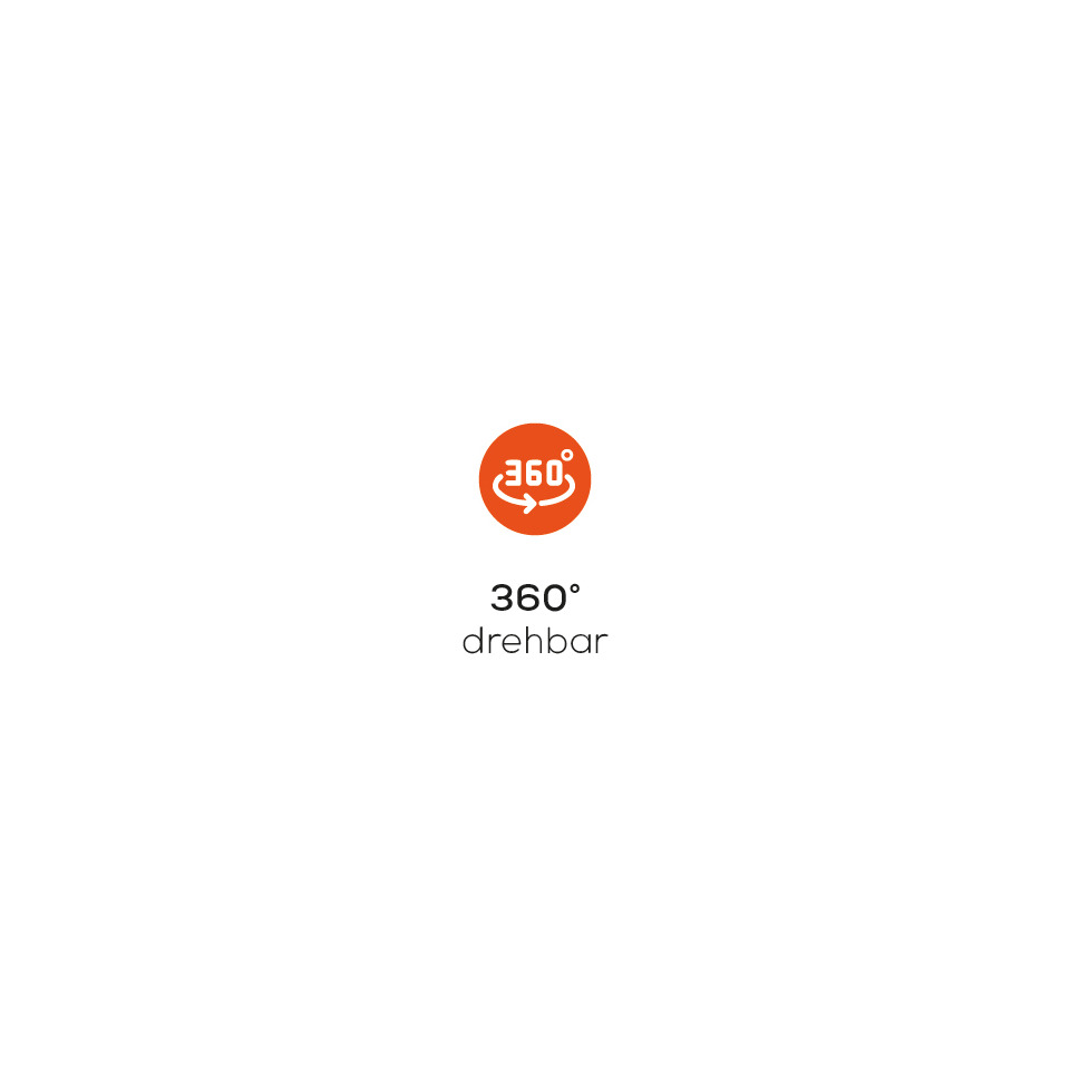 360°, drehbar, rotorange, kugel-ikon, anzeige