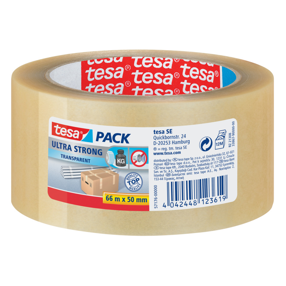 Klebeband, Transparentes Klebeband, 66 m x 50 mm, Tesa Pack, Ultrastrong