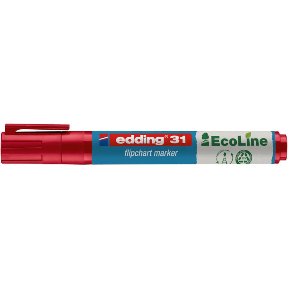 Flipchartmarker 31 EcoLine, 1,5-3mm, Rundspitze, rot EDDING 31-002